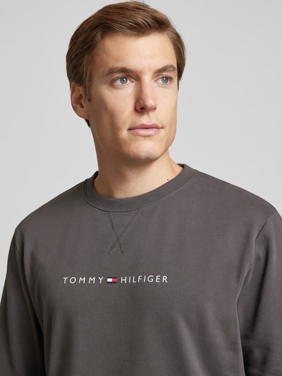 Tommy Hilfiger Sweatshirt mit Label-Print Modell 'TRACK TOP' Dunkelgrau 3