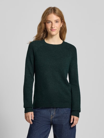 Pieces Regular fit coltrui met raglanmouwen, model 'JULIANA' Donkergroen - 4