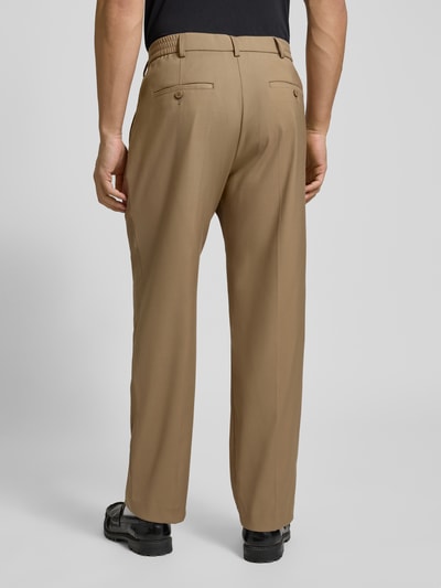 JAKE*S STUDIO MEN Regular Fit Bundfaltenhose mit Bügelfalten  Stein 5