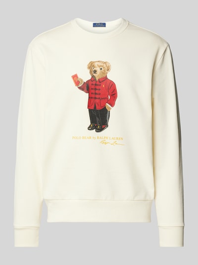 Polo Ralph Lauren Sweatshirt mit Motiv- und Label-Print Offwhite 1