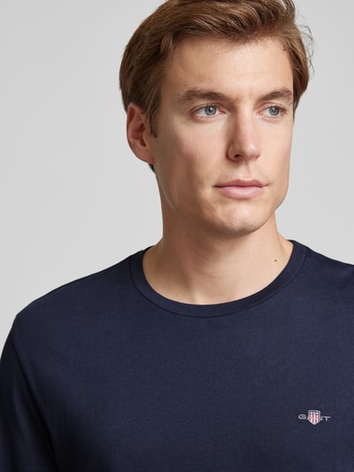 Gant Longsleeve mit Label-Stitching Marine 3