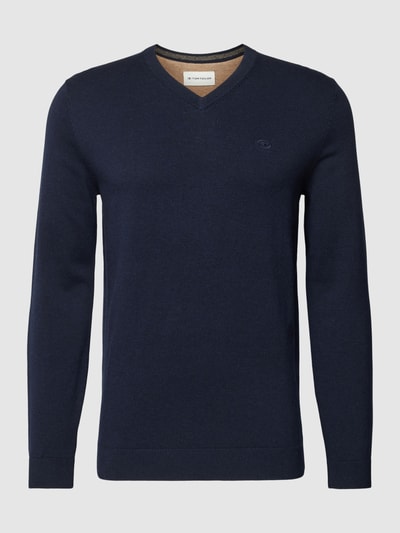 Tom Tailor Gebreide pullover met V-hals Donkerblauw - 2