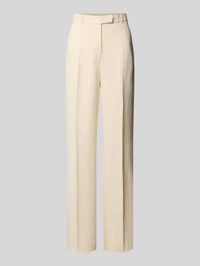 Max Mara Studio Straight leg linnen broek met persplooien, model 'CORDOVA' Ecru - 2