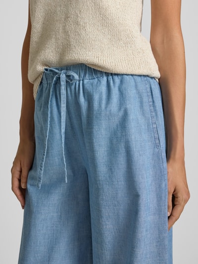 Stefanel Stoffhose mit elastischem Bund Jeansblau 3