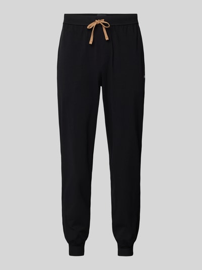 BOSS Relaxed Fit Sweatpants mit Label-Stitching Modell 'Mix&Match' Black 2