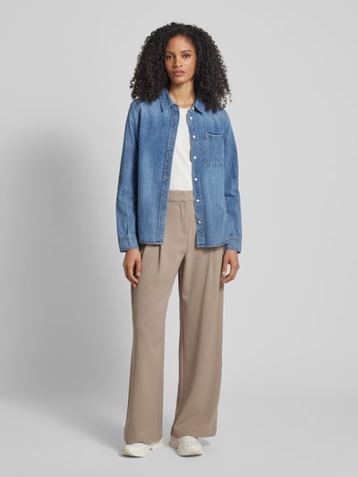 OPUS Jeansbluse mit aufgesetzter Brusttasche Modell 'Fasera ocean' Jeansblau 1