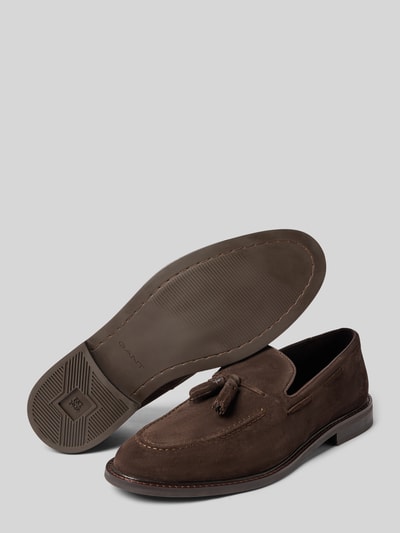 Gant Loafers van echt leer, model 'Lozham' Donkerbruin - 4