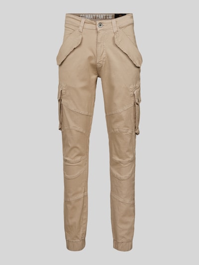 Alpha Industries Cargohose mit Label-Details Modell 'COMBAT' Sand 2