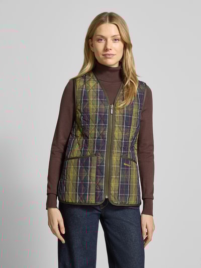 Barbour Regular fit gilet met all-over motief, model 'TARTAN BETTY LINER' Olijfgroen - 4