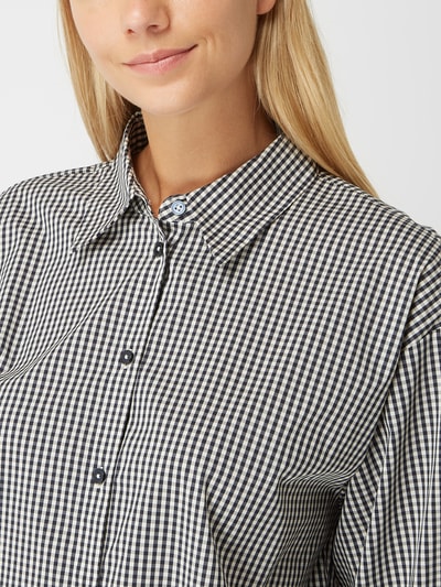 Opus Bluse mit Karomuster Modell 'Fanas' Marineblau 3
