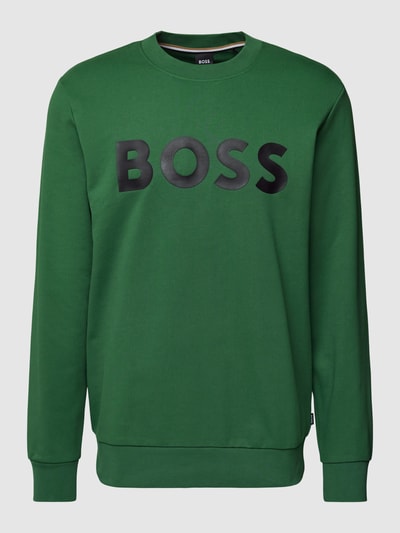 BOSS Bluza z nadrukiem z logo model ‘Soleri’ Zielony 2