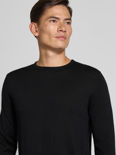 Profuomo Pullover van merinowol met ronde hals Zwart - 3