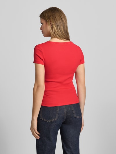 Tommy Jeans Slim Fit T-Shirt aus Baumwoll-Mix Rot 5
