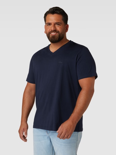 S.Oliver Plus PLUS SIZE T-Shirt mit V-Ausschnitt Marine 4