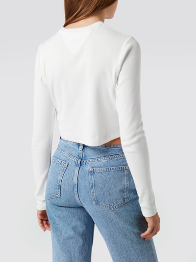 Tommy Jeans Kort shirt met lange mouwen en labelstitching Offwhite - 5