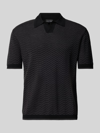 Emporio Armani Regular Fit Poloshirt mit Strukturmuster Dunkelbraun 2