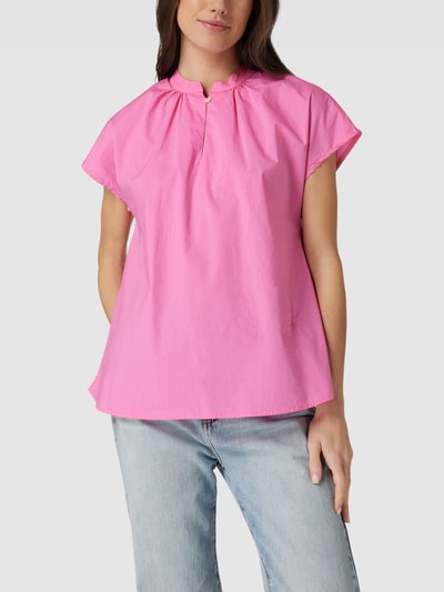 Emily Van den Bergh Bluse mit Stehkragen und Schlüsselloch-Ausschnitt Pink 4