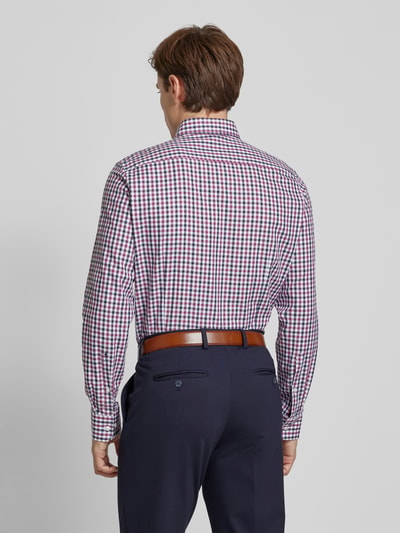 SEIDENSTICKER Slim fit zakelijk overhemd met button-downkraag Aubergine - 5