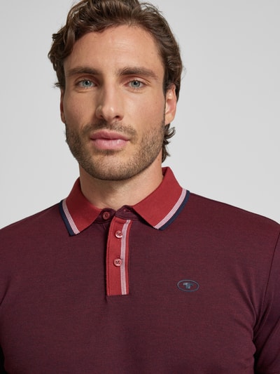 Tom Tailor Regular Style Poloshirt mit Label-Print Bordeaux 3