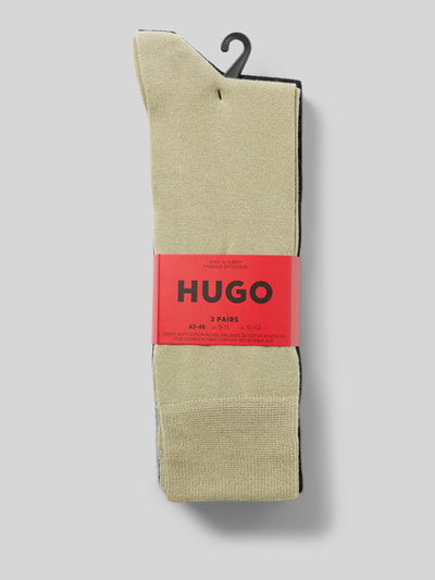 HUGO Socken mit Label-Detail im 3er-Pack Oliv 3