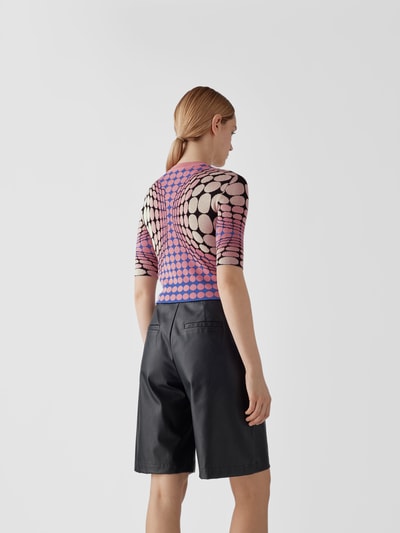 Rabanne Cropped T-Shirt mit grafischem Muster Hellrosa 5