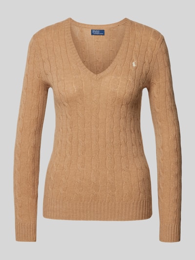 Polo Ralph Lauren Gebreide pullover van een mix van wol en kasjmier met kabelpatroon Camel - 2