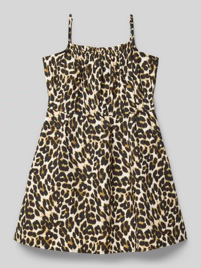 Only Sukienka mini taliowana ze wzorem na całej powierzchni model ‘CLARA’ Camel 1