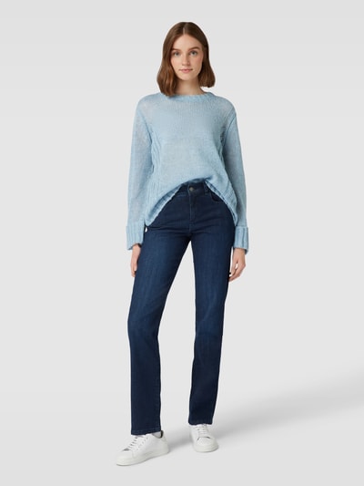 Fransa Strickpullover mit Woll-Anteil Modell 'Bien' Hellblau Melange 1