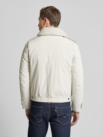 Blauer Usa Jacke mit Label-Patch Modell 'RIVER' Offwhite 5