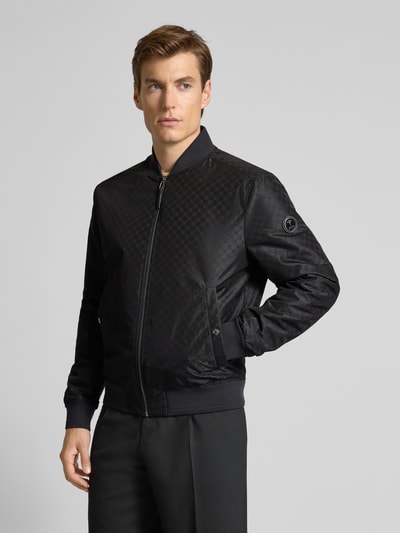 JOOP! Collection Regular Fit Sweatjacke mit Allover-Motiv-Print Black 4