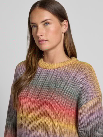 Jake*s Casual Sweter z dzianiny z okrągłym dekoltem Lawendowy 3