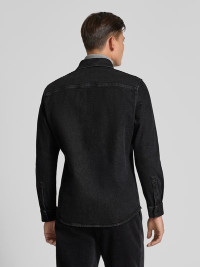 Marc O'Polo Regular fit jeansoverhemd van katoenmix Antraciet - 5