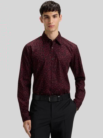 HUGO Slim Fit Freizeithemd aus reiner Baumwolle Modell 'ERMO' Bordeaux 4