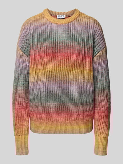 Jake*s Casual Sweter z dzianiny z okrągłym dekoltem Lawendowy 2