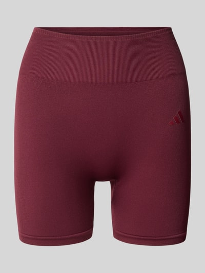 adidas Training Skinny Fit Sportshorts mit Logo-Print Bordeaux 2