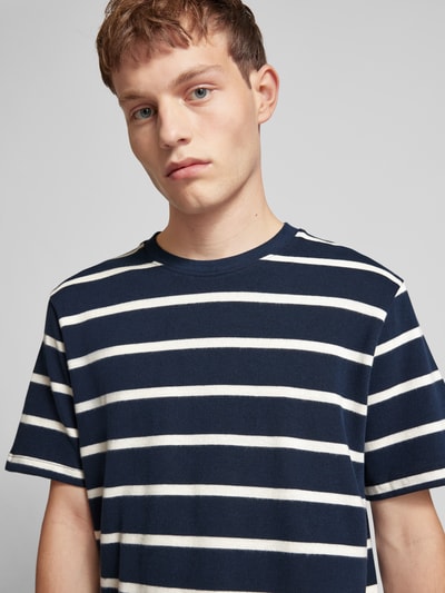 Pepe Jeans T-shirt met labelpatch, model 'Alessandro' Marineblauw - 3