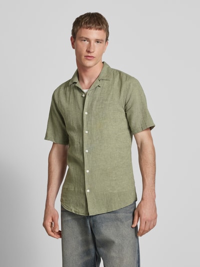 Only & Sons Freizeithemd aus Baumwoll-Leinen-Mix Modell 'CAIDEN' Hellgruen 4