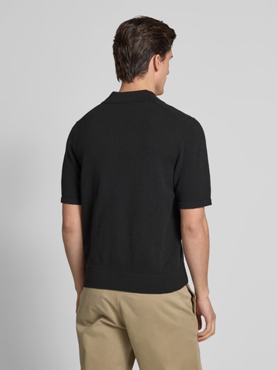 JAKE*S STUDIO MEN Poloshirt met structuurpatroon Zwart - 5
