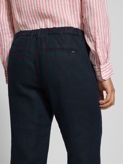 Casual Friday Regular Fit Leinenhose mit Gürtelschlaufen Modell 'Pandrup' Marine 3