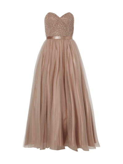 Unique Abendkleid mit Zierperlenbesatz Rosa 2