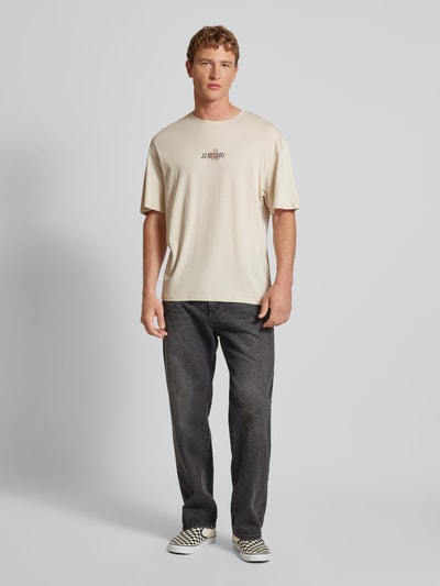 Jack & Jones T-shirt met labelprint, model 'PRAIA' Beige - 1