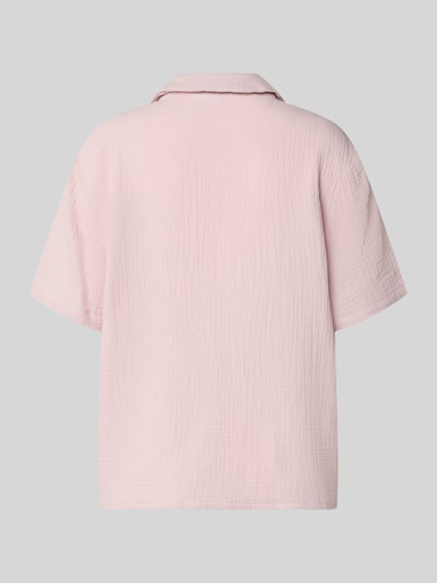 Produktfoto, Relaxed Fit Pyjama-Oberteil mit Brusttasche von Jake*s Casual in hellem Rosa, Reine Baumwolle, Strukturmuster, Rückansicht