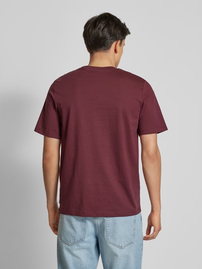 Jack & Jones T-shirt z detalem z logo model ‘ORGANIC’ Bordowy 5