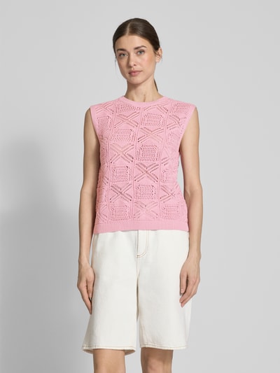 Jake*s Casual Regular Fit Stricktop mit Crochet Fuchsia 4