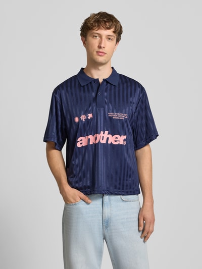 ANOTHER COTTON LAB Trykot z kołnierzykiem polo i nadrukami logo Granatowy 4
