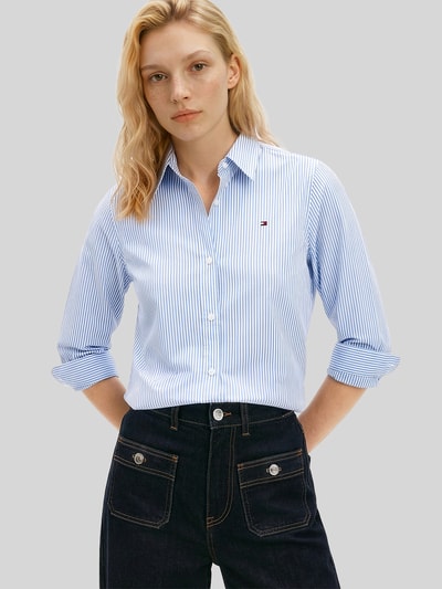 Tommy Hilfiger Regular Fit Hemdbluse aus Baumwoll-Mix Hellblau 4