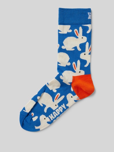 Happy Socks Sokken met motiefprint, model 'Bunny' Blauw - 1