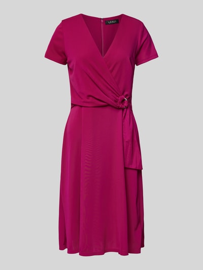 Lauren Ralph Lauren Knielange jurk met applicatie, model 'KARLEE' Fuchsia - 2