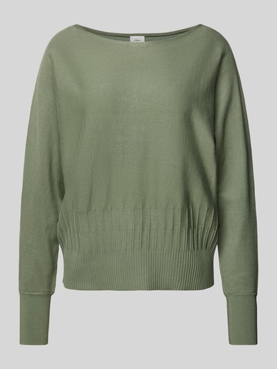 s.Oliver BLACK LABEL Regular fit gebreide pullover met breipatroon Groen - 2