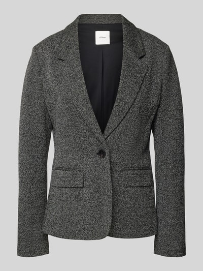 s.Oliver BLACK LABEL Slim fit blazer van interlock-jersey Middengrijs gemêleerd - 2